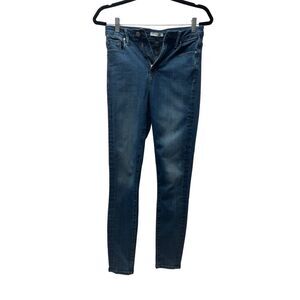 Fidelity Denim Women's Luna Ultra High Rise Skinny Jeans Blue Suede Size